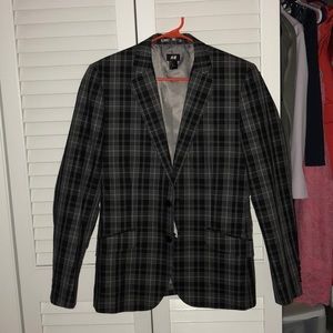 NEW Men’s 38R grey black plaid blazer suit jacket
